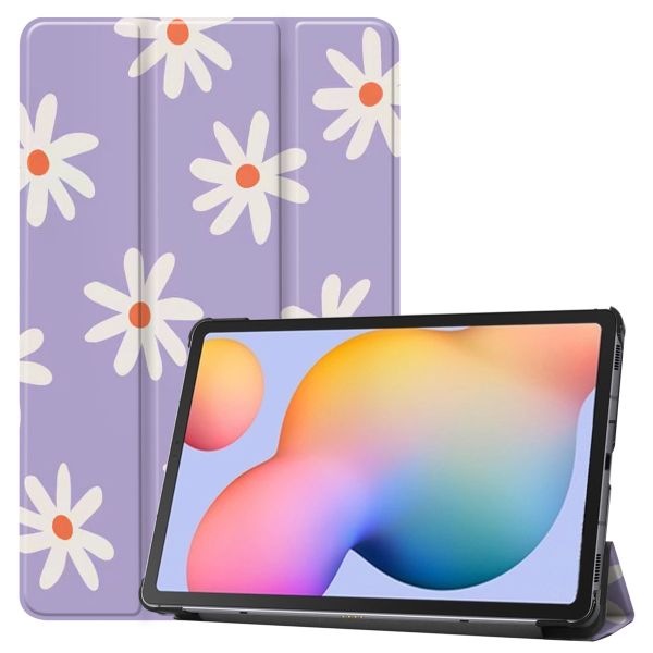 iMoshion Design Trifold Klapphülle für das Samsung Galaxy Tab S6 Lite (2020-2024) - Flower Distance