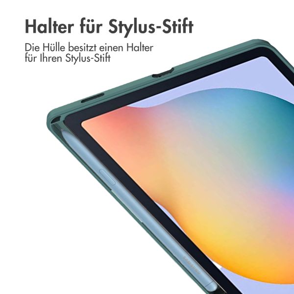 imoshion Trifold Hardcase Klapphülle für das Samsung Galaxy Tab S6 Lite (2020/2022/2024) - Grün