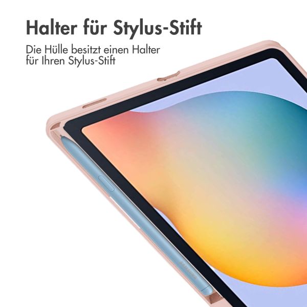 imoshion Trifold Hardcase Klapphülle für das Samsung Galaxy Tab S6 Lite (2020/2022/2024) - Rosa