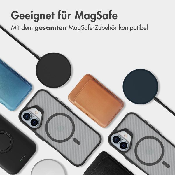 imoshion Rugged Hybrid Carbon Case mit MagSafe für das iPhone 16 - Schwarz