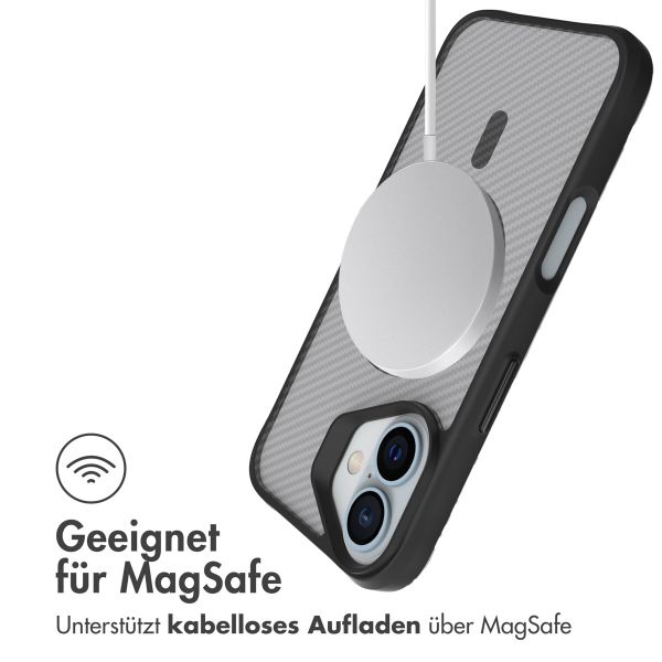 imoshion Rugged Hybrid Carbon Case mit MagSafe für das iPhone 16 - Schwarz