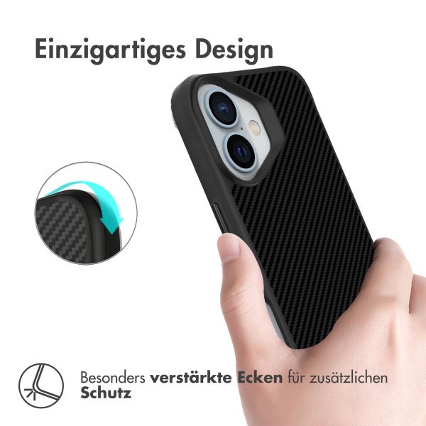 imoshion Rugged Hybrid Carbon Case für das iPhone 16 Plus - Schwarz