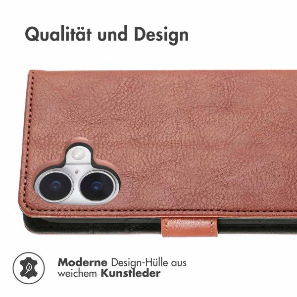 imoshion Luxuriöse Klapphülle für das iPhone 16 - Braun