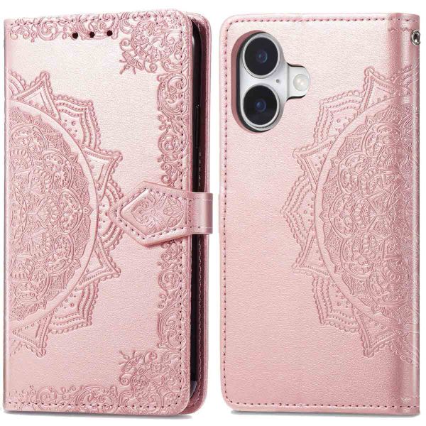 imoshion Mandala Klapphülle für das iPhone 16 - Rose Gold