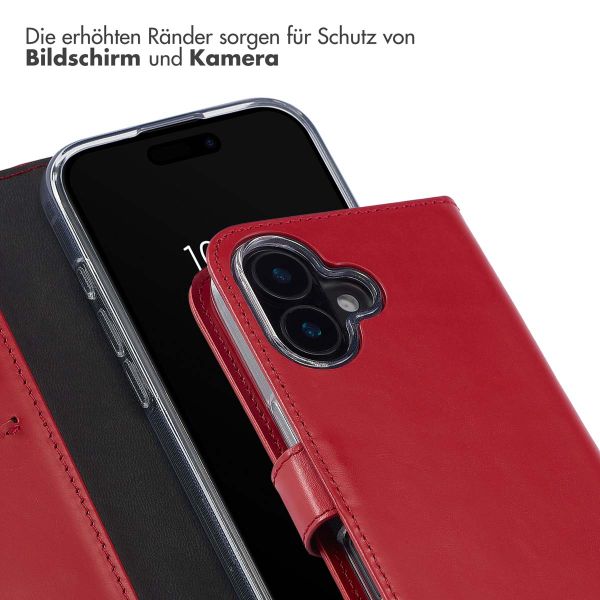 Selencia Echtleder Klapphülle für das iPhone 16 - Rot