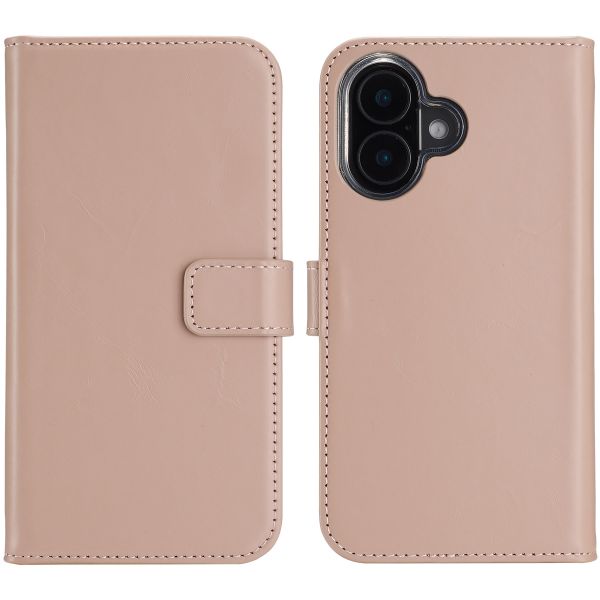 Selencia Echtleder Klapphülle für das iPhone 16 Plus - Dusty Pink