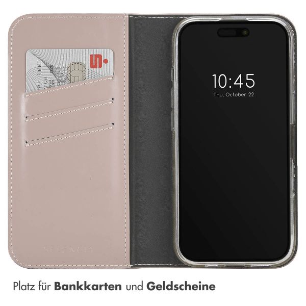 Selencia Echtleder Klapphülle für das iPhone 16 Pro Max - Dusty Pink