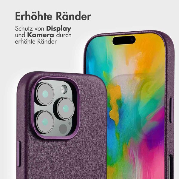 Accezz 2-in-1 Klapphülle aus Leder mit MagSafe für das iPhone 16 Pro Max - Heath Purple