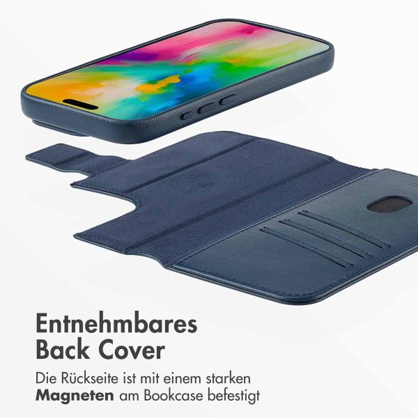 Accezz 2-in-1 Klapphülle aus Leder mit MagSafe für das iPhone 16 Pro Max - Nightfall Blue