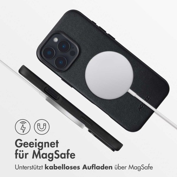 Accezz MagSafe Leather Backcover für das iPhone 16 Pro Max - Onyx Black