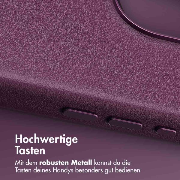 Accezz MagSafe Leather Backcover für das iPhone 16 Pro Max - Heath Purple