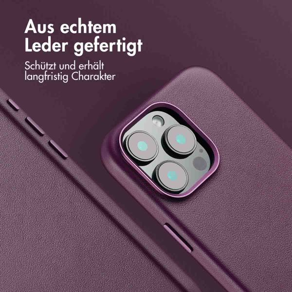 Accezz MagSafe Leather Backcover für das iPhone 16 Pro Max - Heath Purple