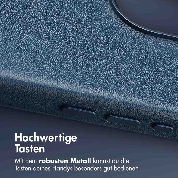 Accezz MagSafe Leather Backcover für das iPhone 16 Pro Max - Nightfall Blue