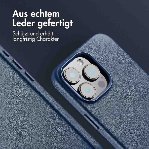 Accezz MagSafe Leather Backcover für das iPhone 16 Pro Max - Nightfall Blue