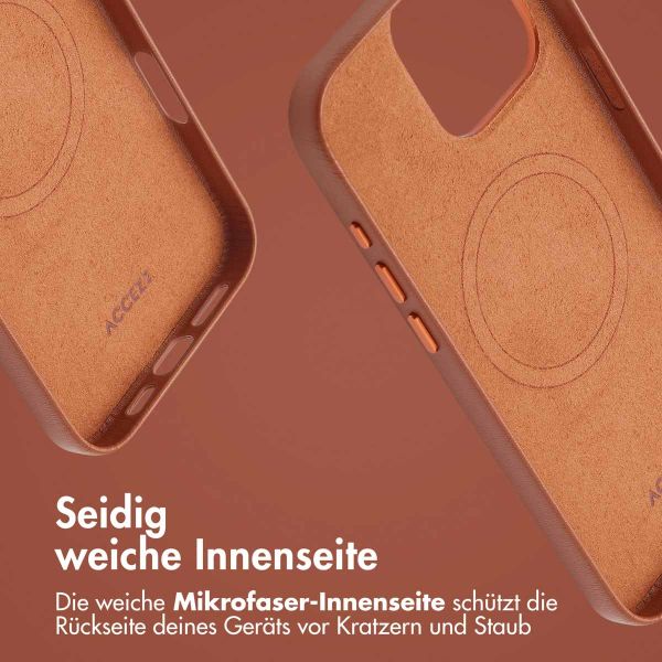 Accezz MagSafe Leather Backcover für das iPhone 16 Pro Max - Sienna Brown