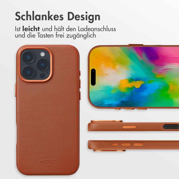 Accezz MagSafe Leather Backcover für das iPhone 16 Pro Max - Sienna Brown