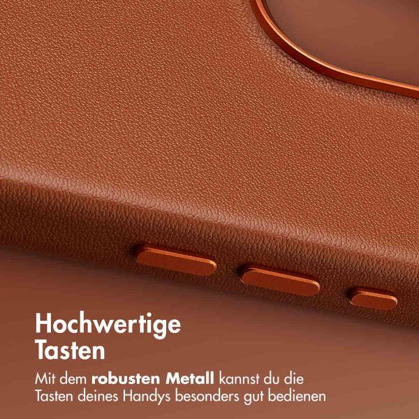 Accezz MagSafe Leather Backcover für das iPhone 16 Pro Max - Sienna Brown