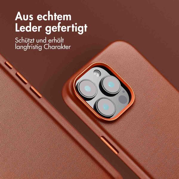 Accezz MagSafe Leather Backcover für das iPhone 16 Pro Max - Sienna Brown