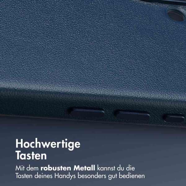 Accezz MagSafe Leather Backcover für das iPhone 16 - Nightfall Blue