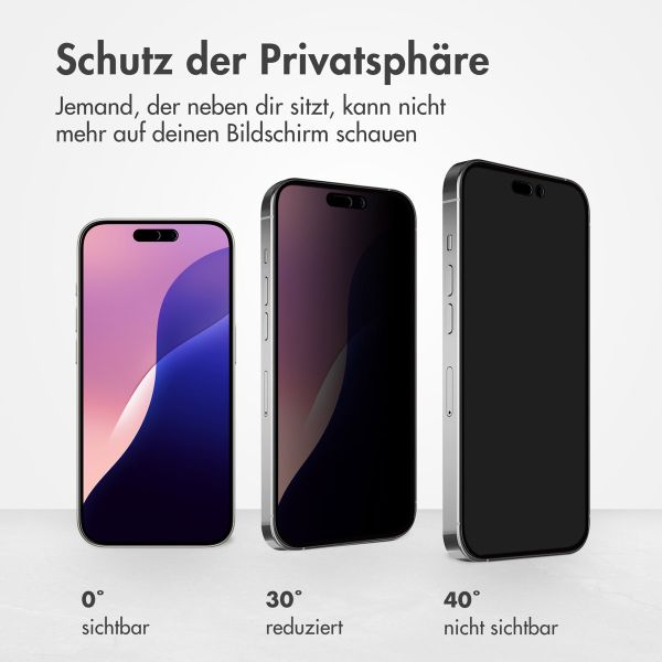 Accezz Privacy Displayschutz aus gehärtetem Glas für das iPhone 16 Pro Max