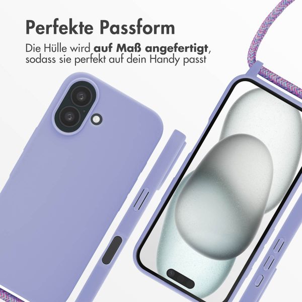 imoshion Silikonhülle mit Band für das iPhone 16 - Violett