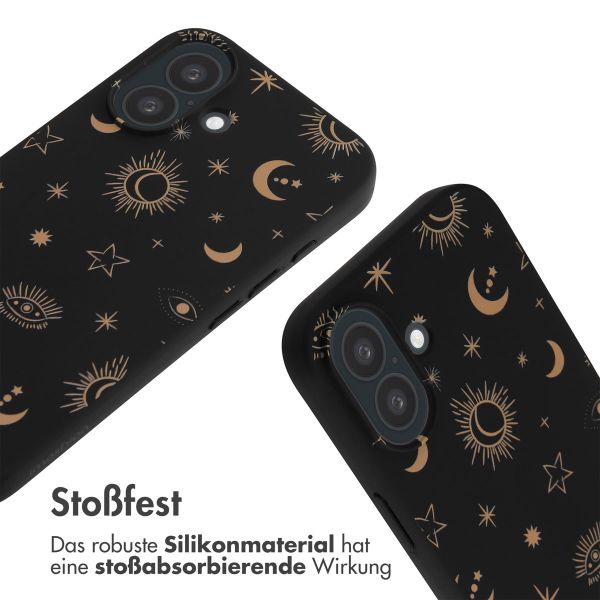 imoshion Silikonhülle design mit Band für das iPhone 16 - Sky Black