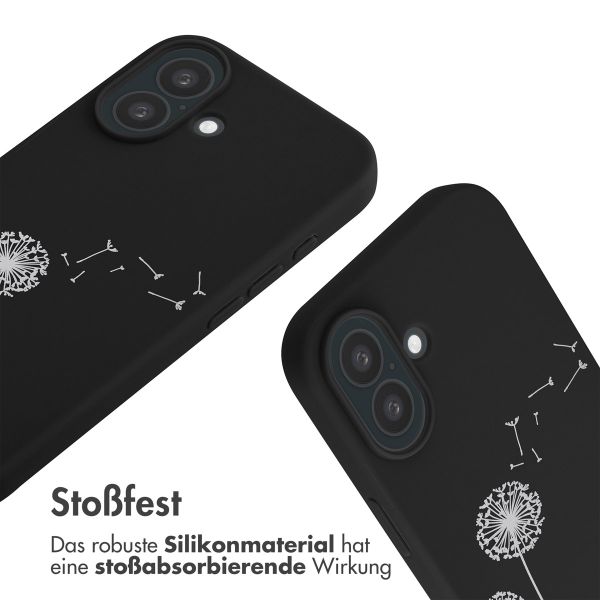 imoshion Silikonhülle design mit Band für das iPhone 16 - Dandelion Black