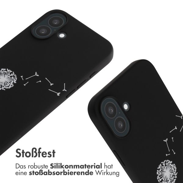 imoshion Silikonhülle design mit Band für das iPhone 16 Plus - Dandelion Black