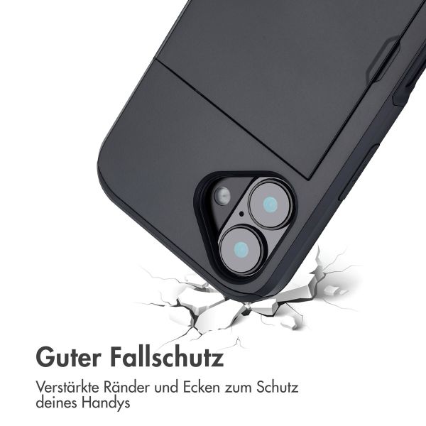 imoshion Backcover mit Kartenfach für das iPhone 16 - Schwarz