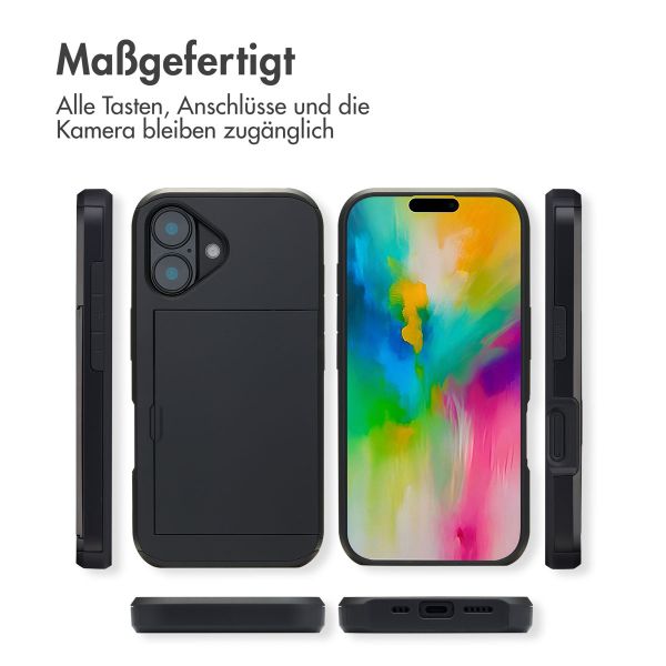 imoshion Backcover mit Kartenfach für das iPhone 16 - Schwarz