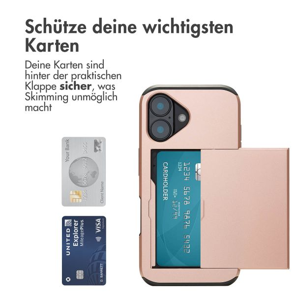 imoshion Backcover mit Kartenfach für das iPhone 16 - Rose Gold