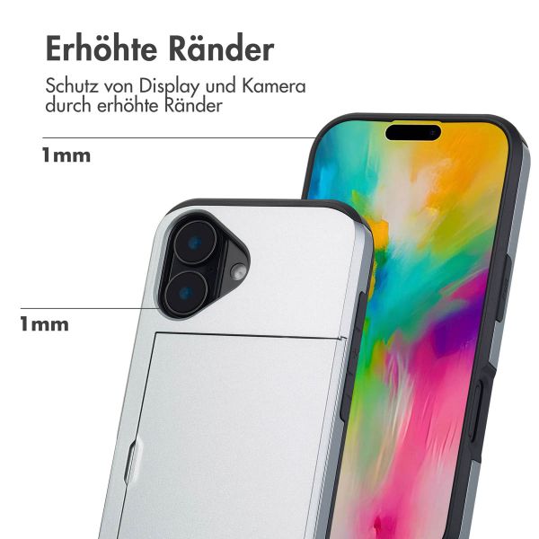 imoshion Backcover mit Kartenfach für das iPhone 16 - Grau