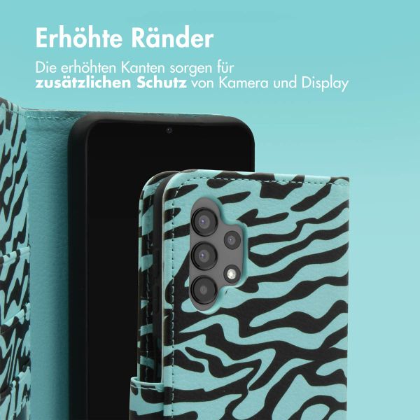 imoshion Design Klapphülle für das Samsung Galaxy A13 (4G) - Black Blue Stripes