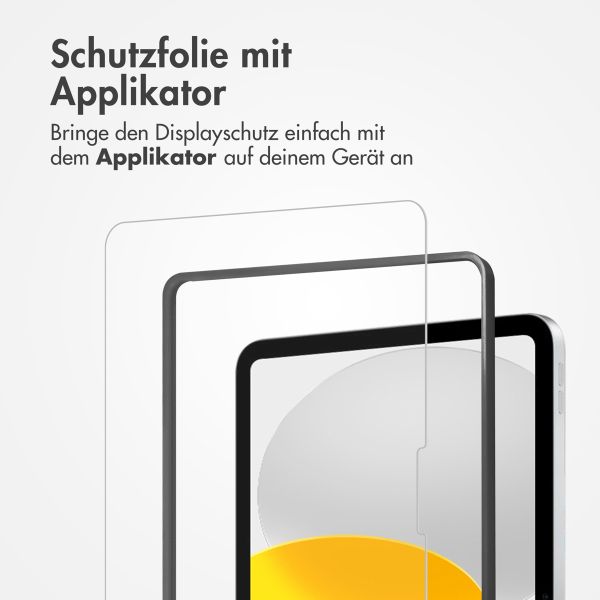 Accezz Schutzfolie aus gehärtetem Glas mit Applikator für das iPad 10 (2022) 10.9 Zoll