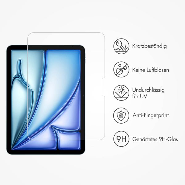 Accezz Schutzfolie aus gehärtetem Glas mit Applikator für das iPad Air 11 Zoll (2024) M2