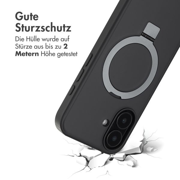 Accezz Ring Stand Backcover mit MagSafe für das iPhone 16 - Schwarz