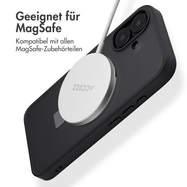 Accezz Ring Stand Backcover mit MagSafe für das iPhone 16 - Schwarz