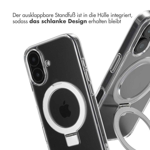 Accezz Ring Stand Backcover mit MagSafe für das iPhone 16 - Transparent