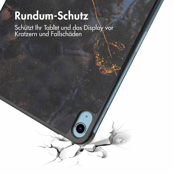 imoshion Design Trifold Klapphülle für das iPad 10 (2022) 10.9 Zoll - Black Marble