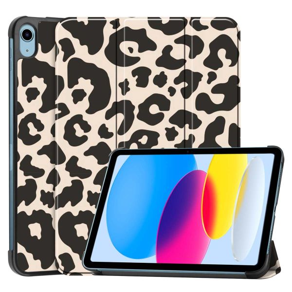 imoshion Design Trifold Klapphülle für das iPad 10 (2022) 10.9 Zoll - Leopard