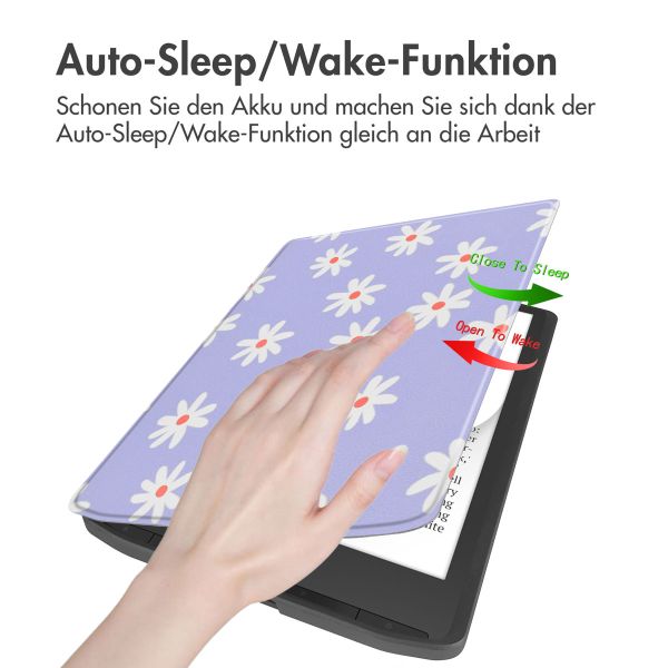 imoshion Design Slim Soft Case Sleepcover für das Pocketbook InkPad Color 3 / InkPad 4 - Flowers Distance