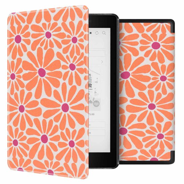 imoshion Design Slim Hard Case Sleepcover für das Kobo Aura One - Orange Flowers Connect