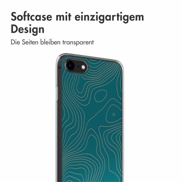 imoshion Design Hülle iPhone SE (2022 / 2020) / 8 / 7 - Topo Turquoise