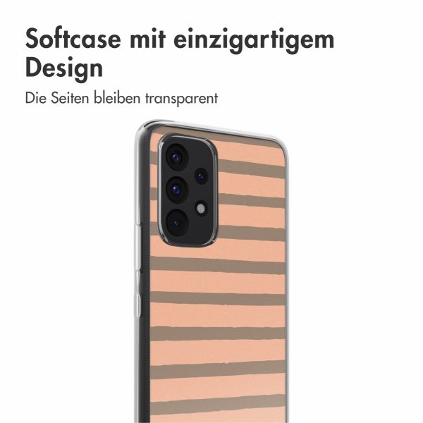 imoshion Design Hülle Samsung Galaxy A53 - Striped Peach Reverse