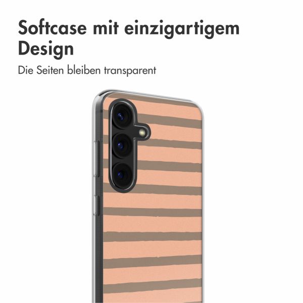 imoshion Design Hülle Samsung Galaxy S24 - Striped Peach Reverse