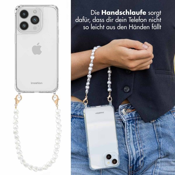 imoshion Back Cover mit Band + Armband für das iPhone 14 Pro Max  - Perlen Herzchen