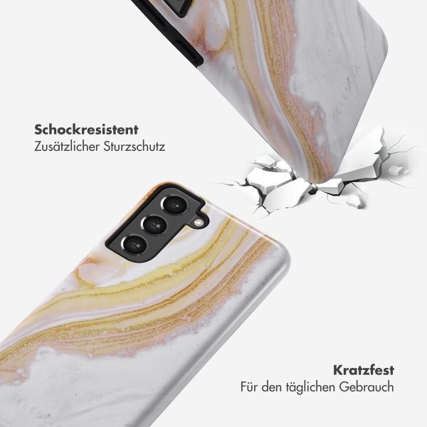 Selencia Vivid Back Cover für das Samsung Galaxy S21 FE - Chic Marble Gold