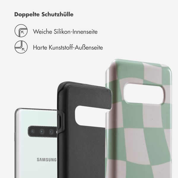 Selencia Vivid Back Cover für das Samsung Galaxy S10 - Groovy Sage Green