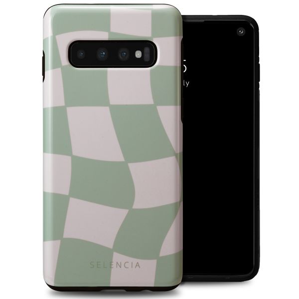 Selencia Vivid Back Cover für das Samsung Galaxy S10 - Groovy Sage Green