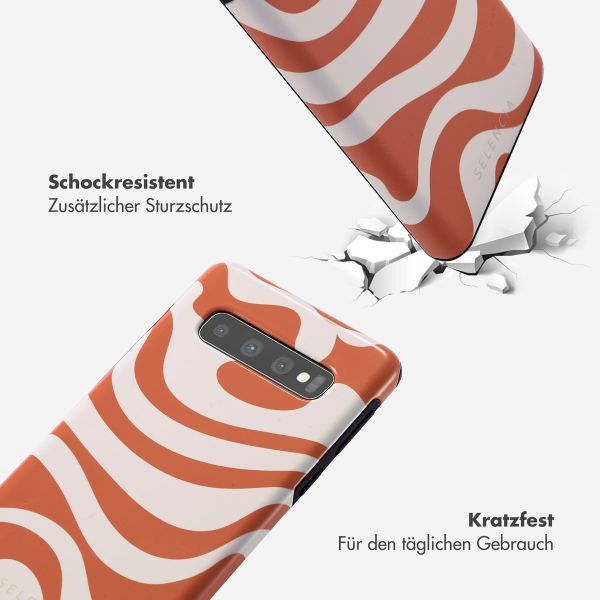 Selencia Vivid Back Cover für das Samsung Galaxy S10 - Dream Swirl Orange